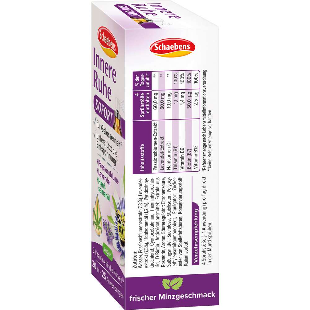 Produktabbildung Schaebens Innere Ruhe, Sofort -Spray + Hanfsamenöl