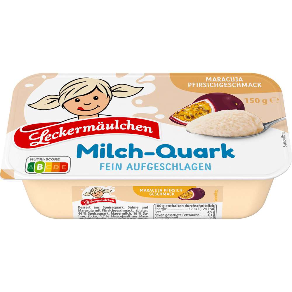 Produktabbildung Leckermäulchen Milchquark, Pfirsich/Maracuja