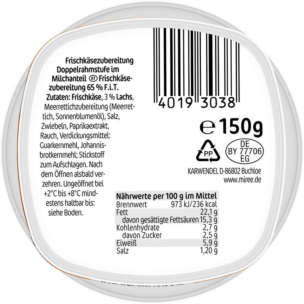 Produktabbildung Miree Frischkäse, Lachs