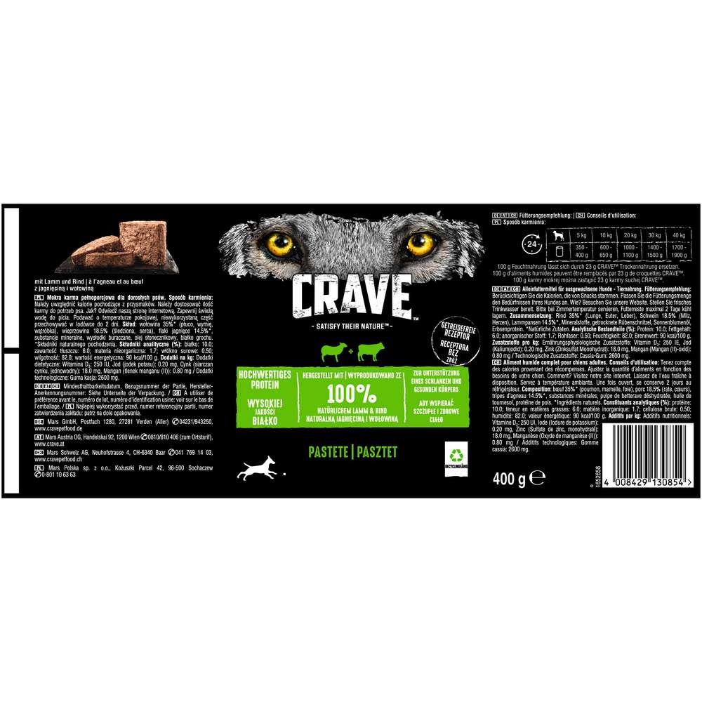 Produktabbildung Crave Hunde-Nassfutter, Lamm/Rind