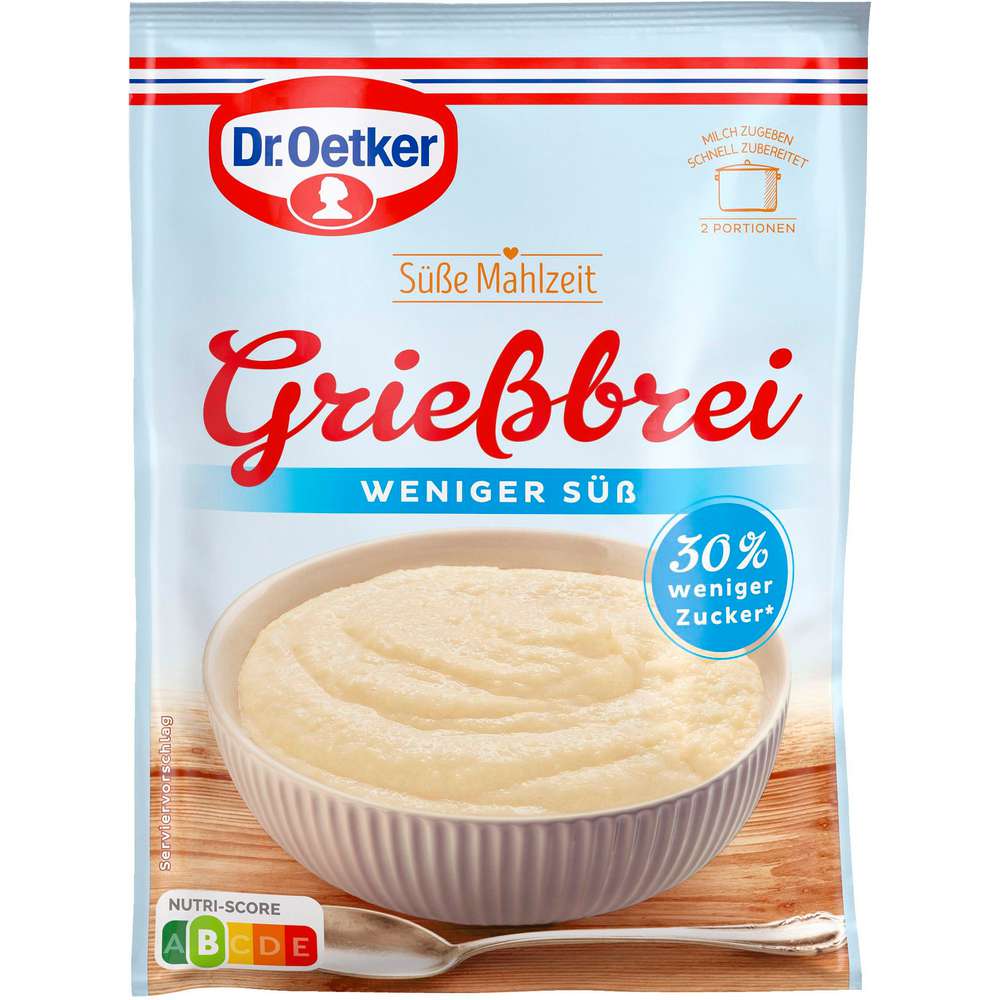 Produktabbildung Dr. Oetker Dessertpulver Süße Mahlzeit, Grießbrei weniger süß