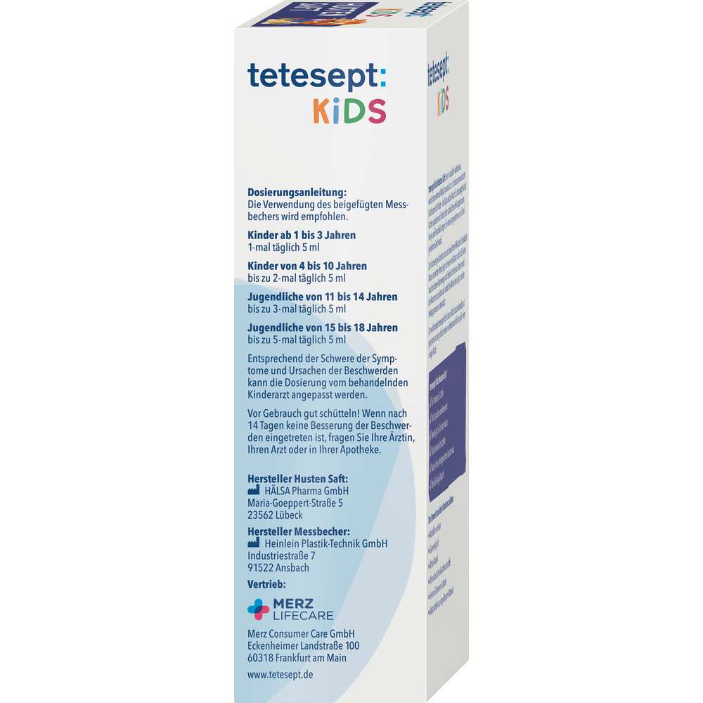 Produktabbildung tetesept Hustensaft Kids