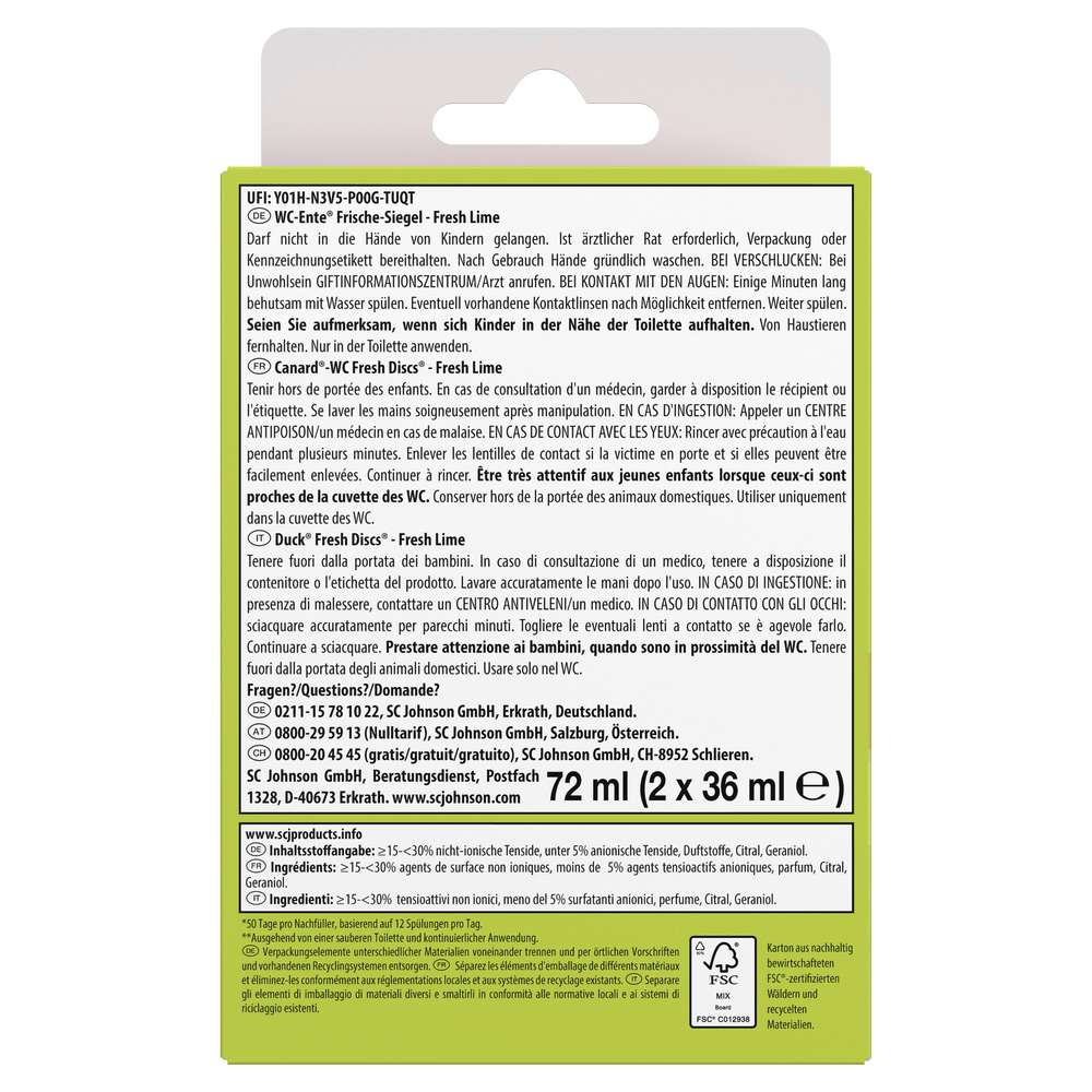 Produktabbildung WC Ente Frische-Siegel, Limone, Nachfüller