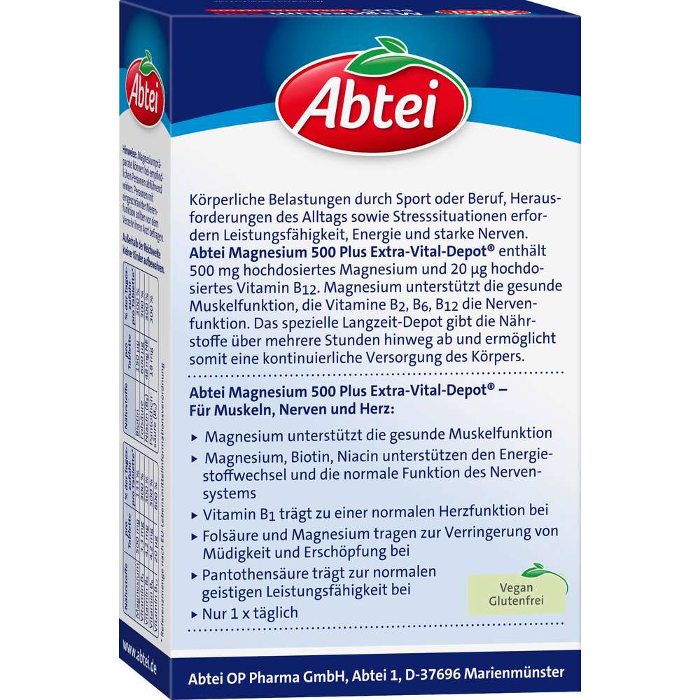 Produktabbildung Abtei Magnesium 500 Plus