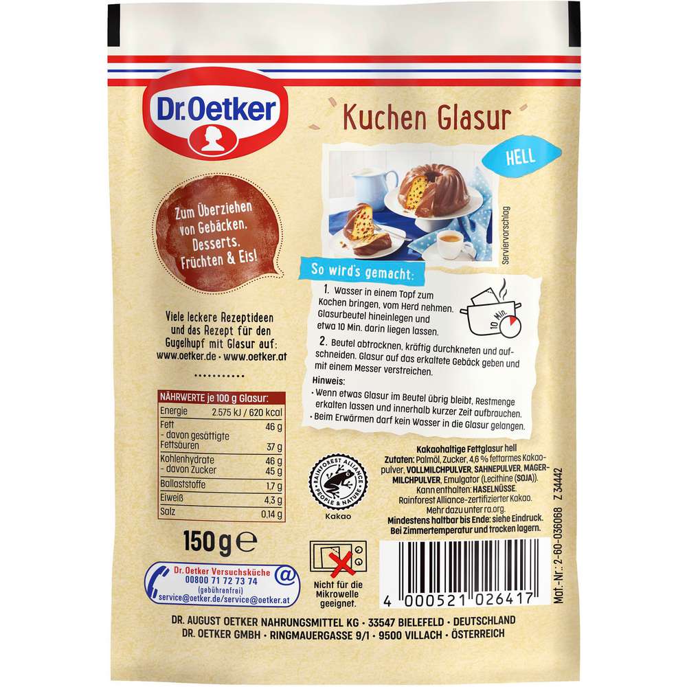 Produktabbildung Dr. Oetker Kuchenglasur, Hell