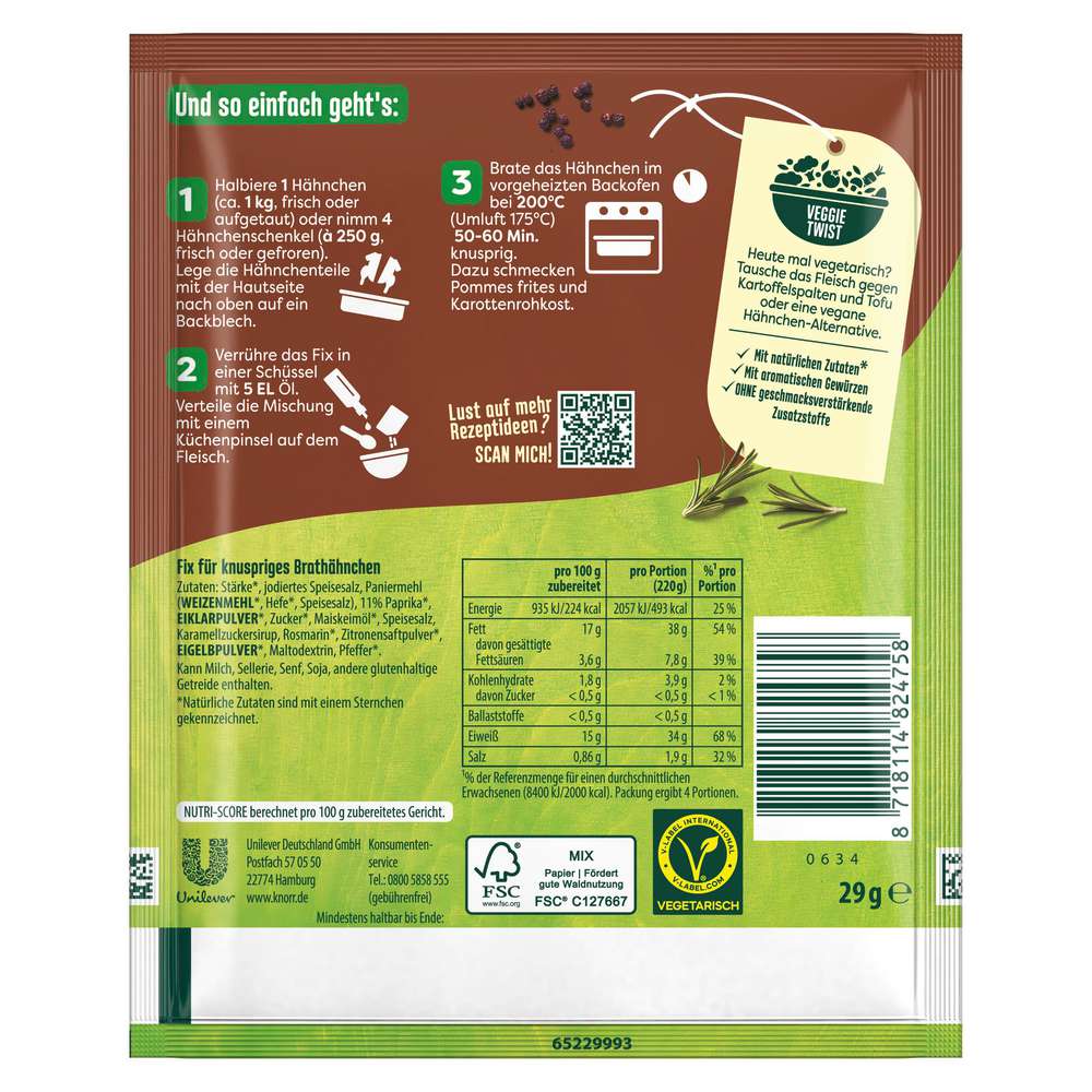 Produktabbildung Knorr Fix Würzmischung Knuspriges Brathähnchen