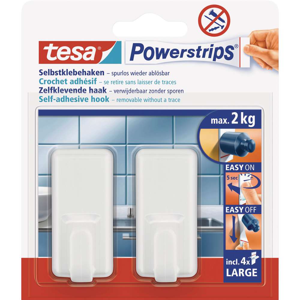 Produktabbildung tesa Powerstrips Selbstklebehaken, weiß