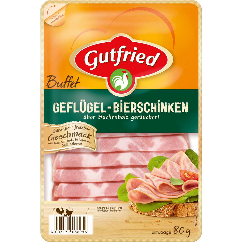 Produktabbildung Gutfried Geflügelwurst, Bierschinken