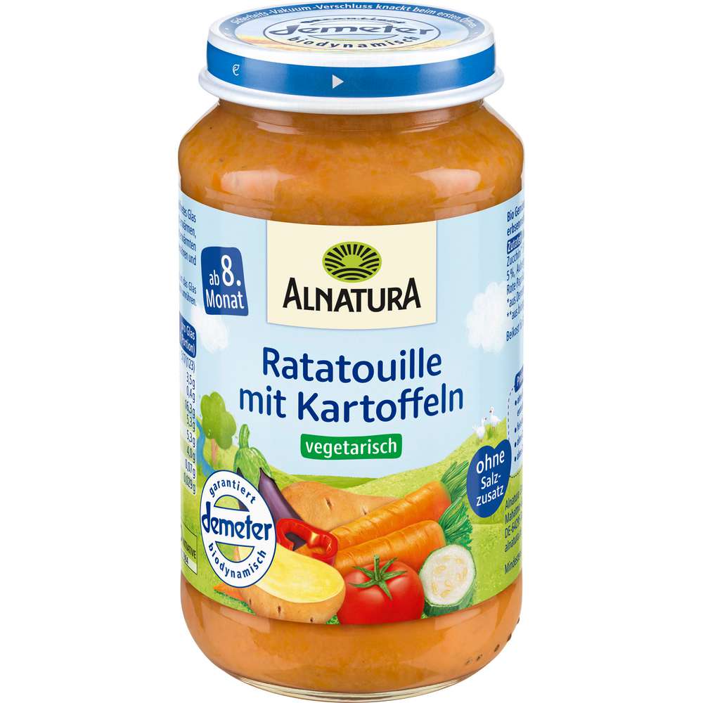 Produktabbildung Alnatura Babynahrung Menü, Ratatouille/Kartoffeln, vegetarisch