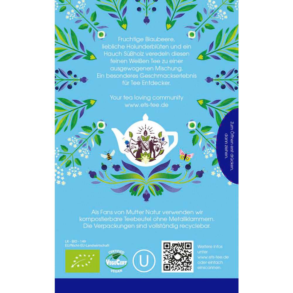 Produktabbildung English Tea Shop Bio Tee Organic, Weisser Tee, Blaubeere & Holunderblüte