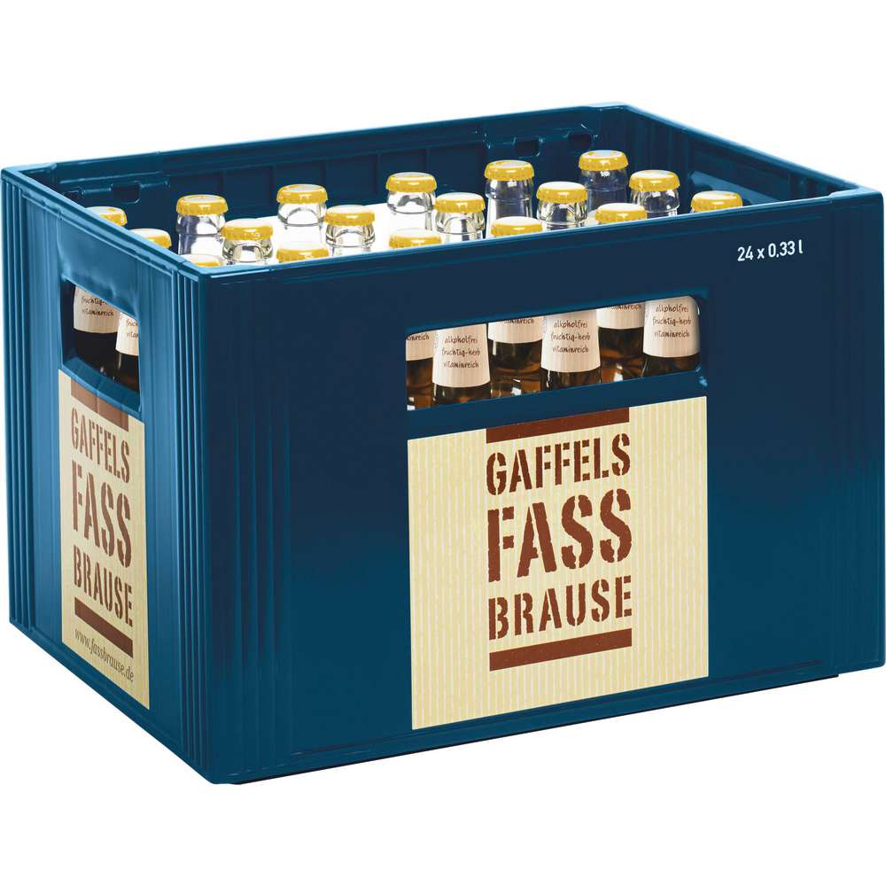 Produktabbildung Gaffel Fassbrause, Zitrone (24x 0,330 Liter)