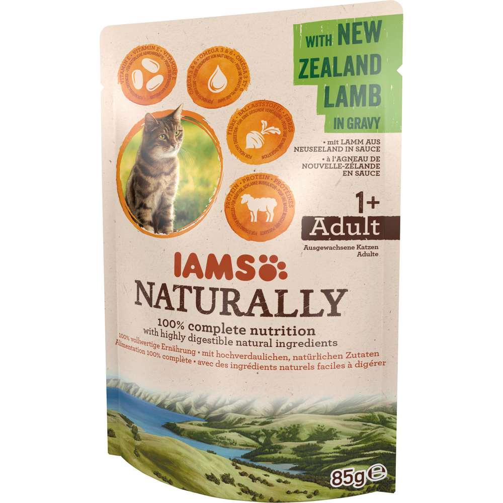 Produktabbildung IAMS Katzen-Nassfutter Naturally, Lamm