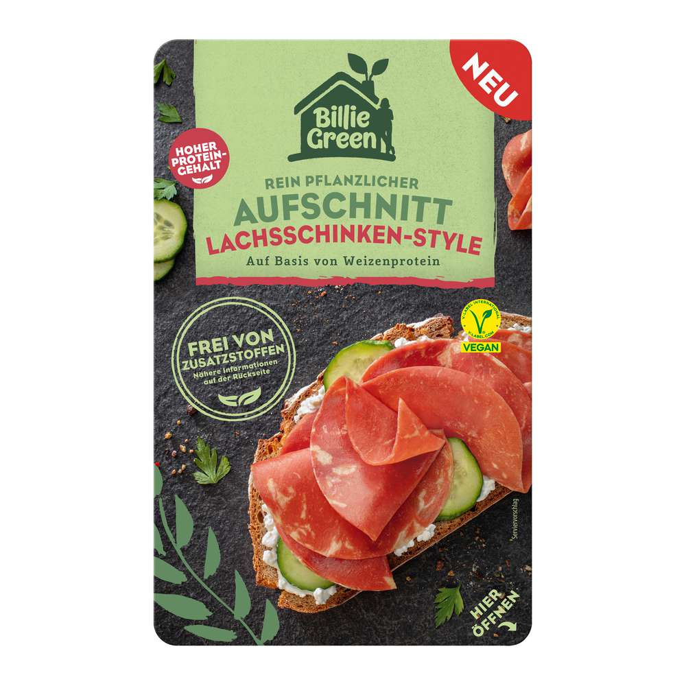 Produktabbildung Billie Green Aufschnitt lachsschinken-Style, Vegan