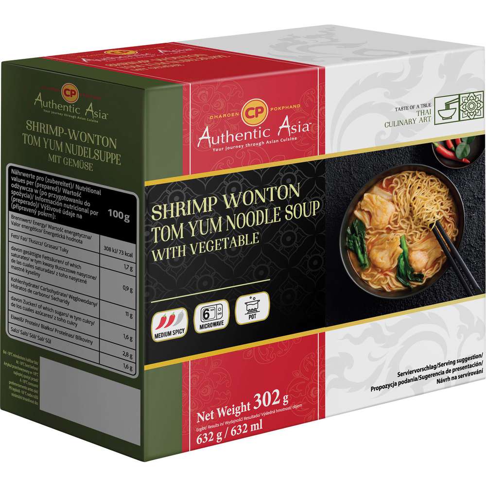 Produktabbildung Authentic Asia Shrimp Wonton Nudelsuppe, tiefgefroren