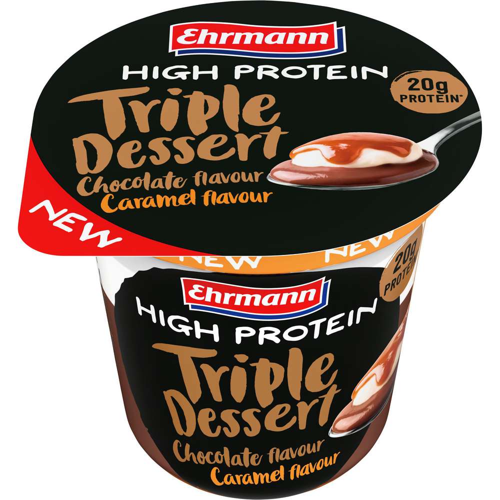 Produktabbildung Ehrmann High Protein Triple Dessert, Caramel/Choco