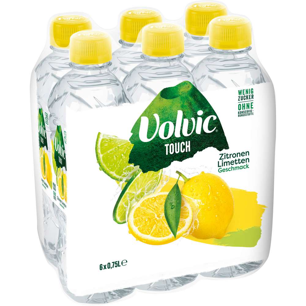 Produktabbildung Volvic Mineralwasser Touch, Zitronen-Limetten-Geschmack, Naturell (6x 0,750 Liter)