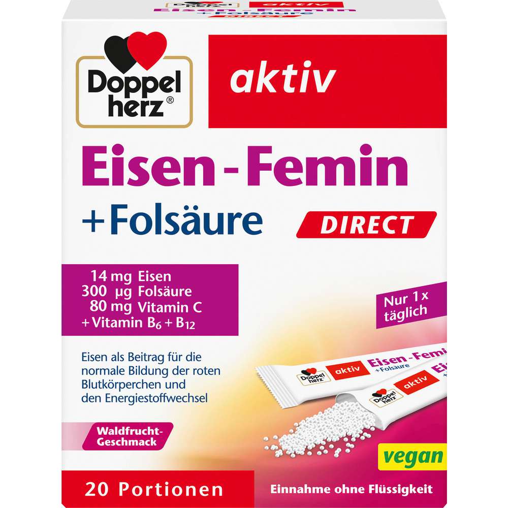 Produktabbildung Doppelherz Eisen-Femin + Folsäure direct