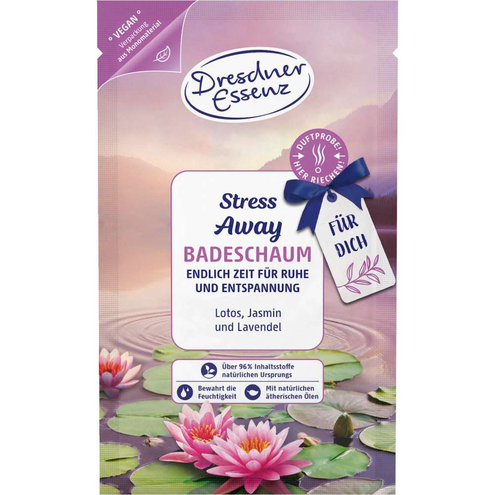 Produktabbildung Dresdner Essenz Badeschaum Stress Away, Lotos-Jasmin-Lavendel