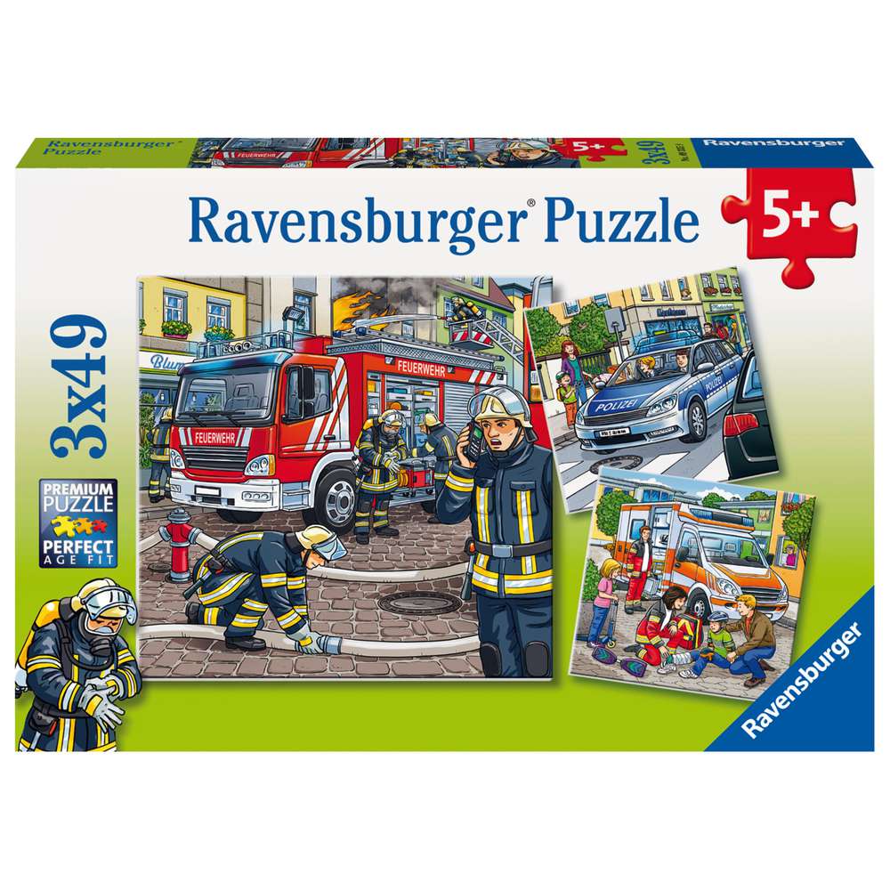 Produktabbildung Ravensburger Puzzle 3x49 Teile Helfer in der Not