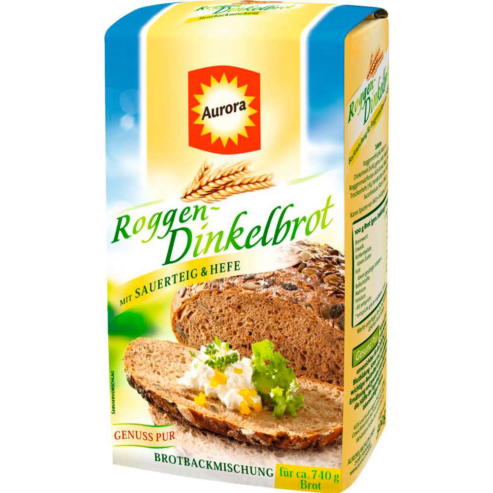 Produktabbildung Aurora Brotbackmischung Roggen-Dinkelbrot, Sauerteig & Hefe