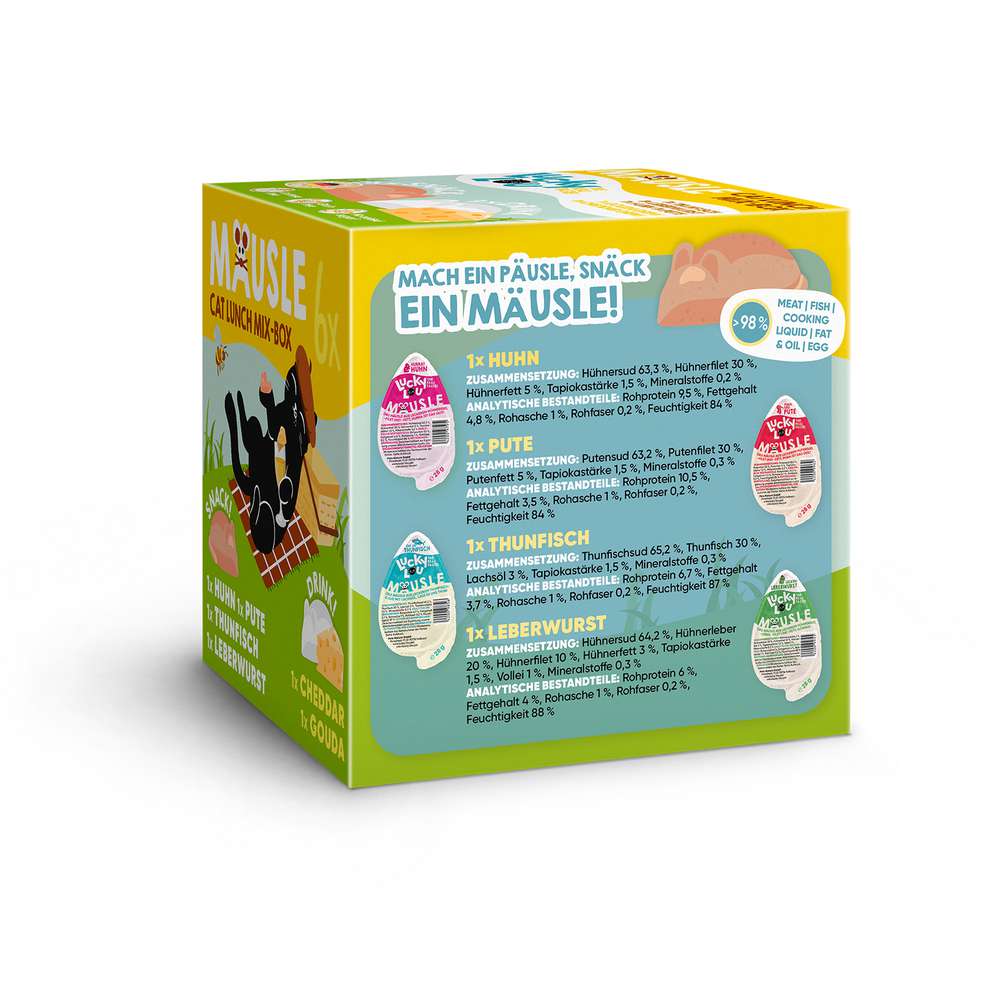 Produktabbildung Lucky Lou Katzen-Futter Mäusle, Lunch Mix-Box