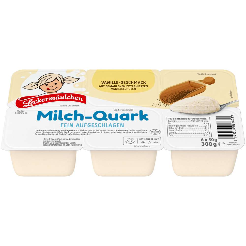 Produktabbildung Leckermäulchen Milchquark Minis, Vanille 6 x 50g
