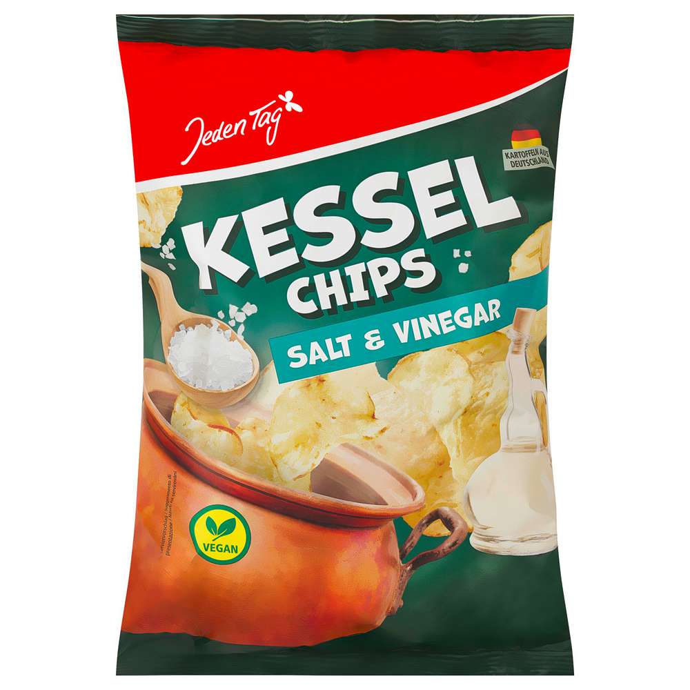 Produktabbildung Jeden Tag Kessel Chips, Salz & Vinegar