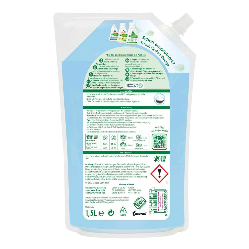 Produktabbildung Frosch Kraft-Waschmittel flüssig, Aktiv Soda