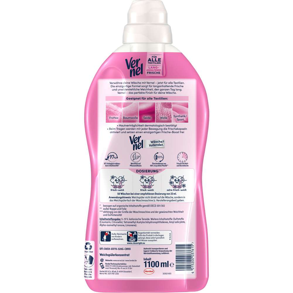 Produktabbildung Vernel Weichspüler, Wildrose