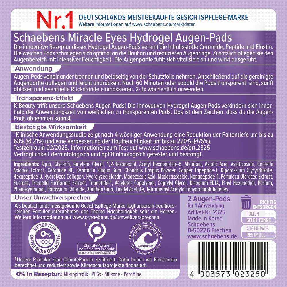 Produktabbildung Schaebens Miracle Eyes Hydrogel Pads