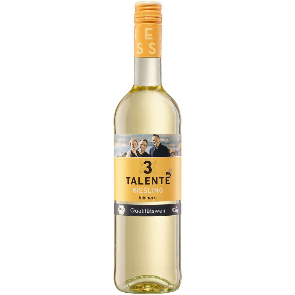 Produktabbildung 3 Talente Bio Riesling feinherb Rheinhessen DQW, Weißwein