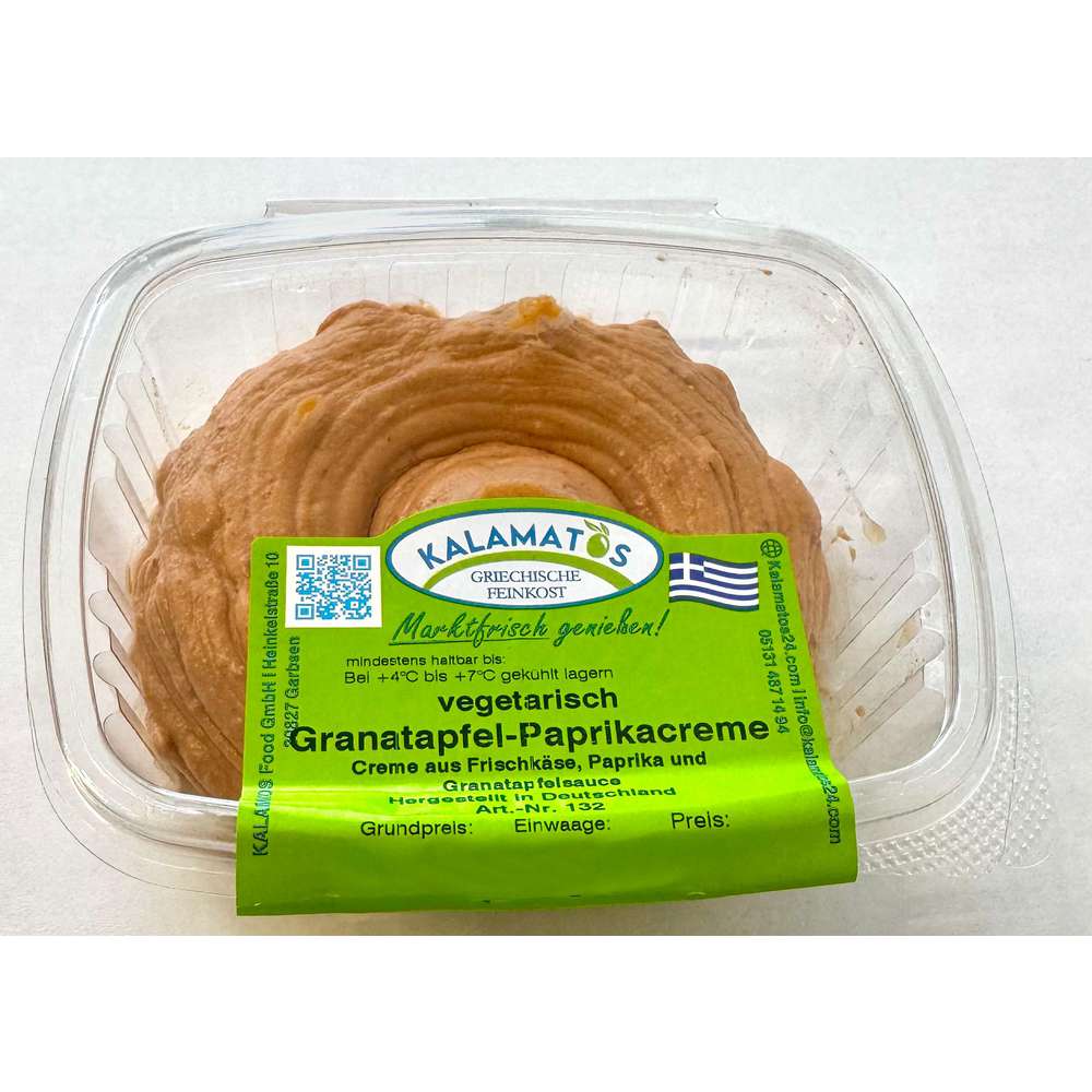 Produktabbildung Kalamatos Frischkäseaufstrich Granatapfel-Paprikacreme
