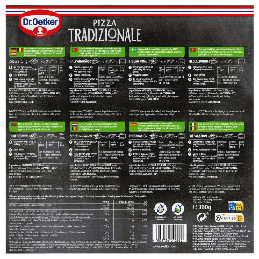 Produktabbildung Dr. Oetker Pizza Tradizionale, Bianca Rucola, tiefgekühlt