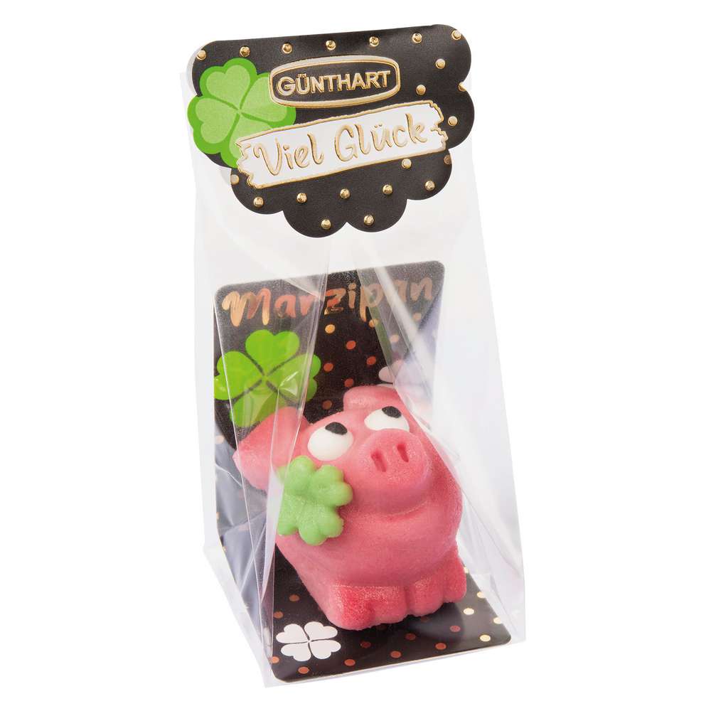 Produktabbildung Günthart Marzipan Schwein im Cellophanbeutel
