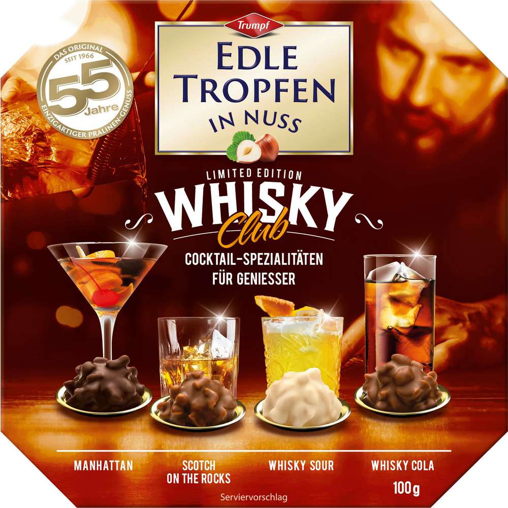 Produktabbildung Trumpf Pralinen Edle Tropfen in Nuss: Whisky Club