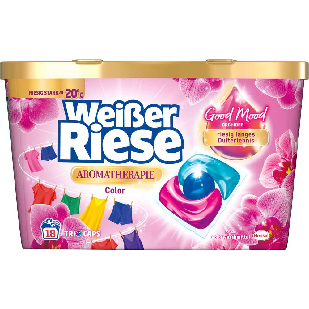 Produktabbildung Weißer Riese Color-Waschmittel Trio Caps, Aromatherapie Orchidee