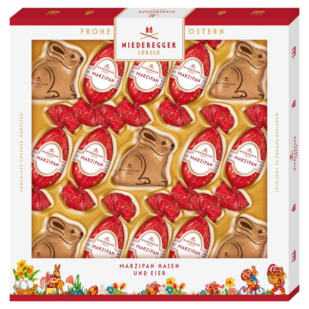 Produktabbildung Niederegger Pralinen Marzipan Eier und Hasen