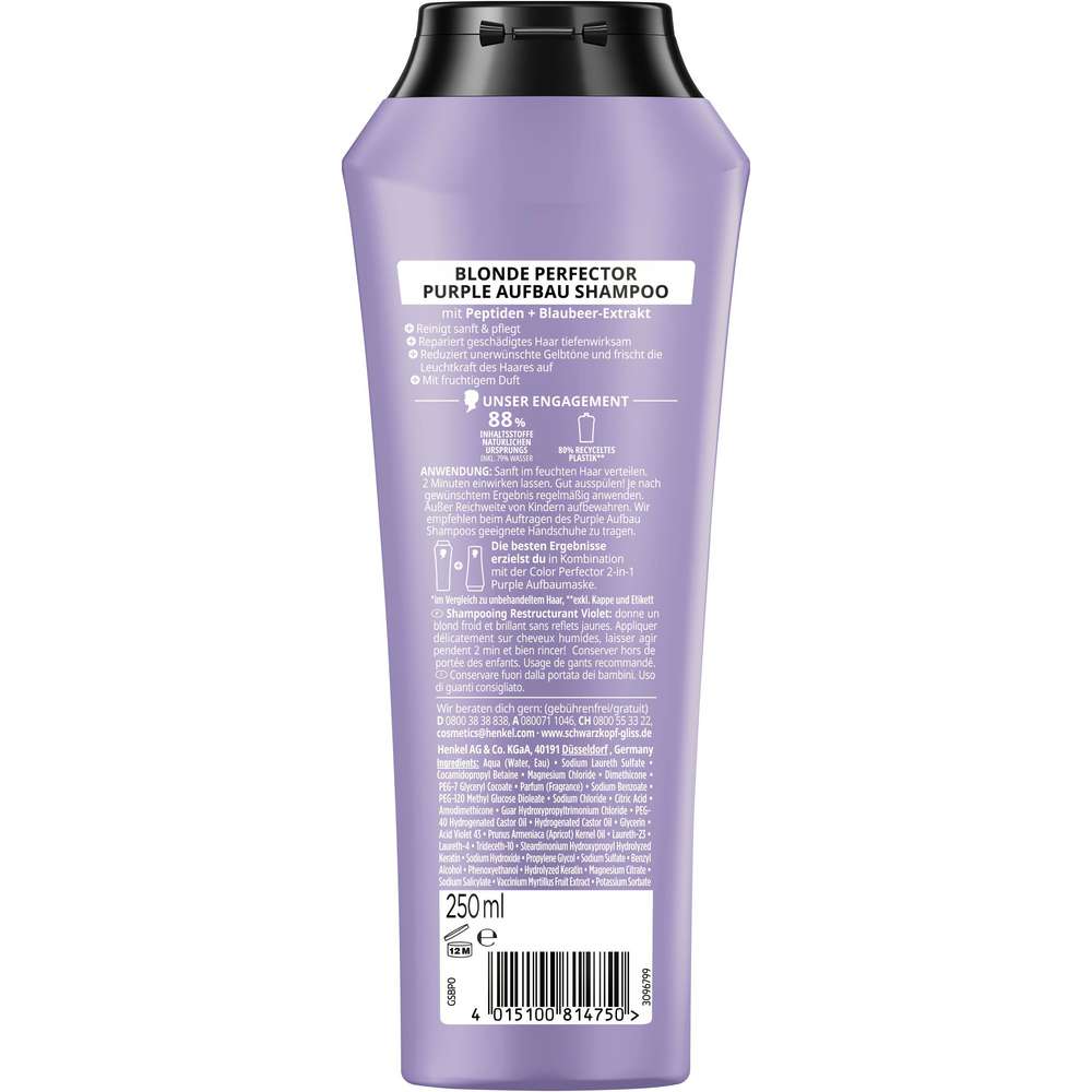 Produktabbildung Schwarzkopf Gliss Kur Haarshampoo, Blond Perfector