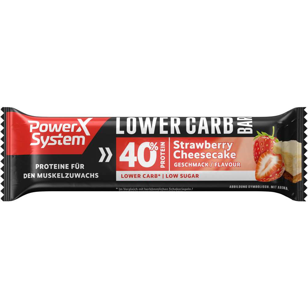 Produktabbildung Power System Lower Carb-Bar, Strawberry-Cheesecake