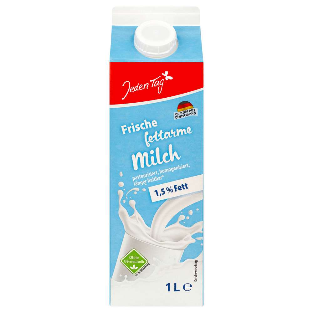 Produktabbildung Jeden Tag Fettarme Milch, 1,5% Fett länger haltbar