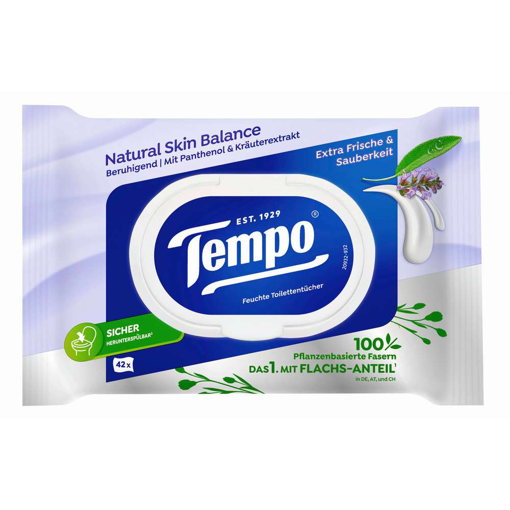 Produktabbildung Tempo Feuchtes Toilettenpapier, Natural Skin Balance