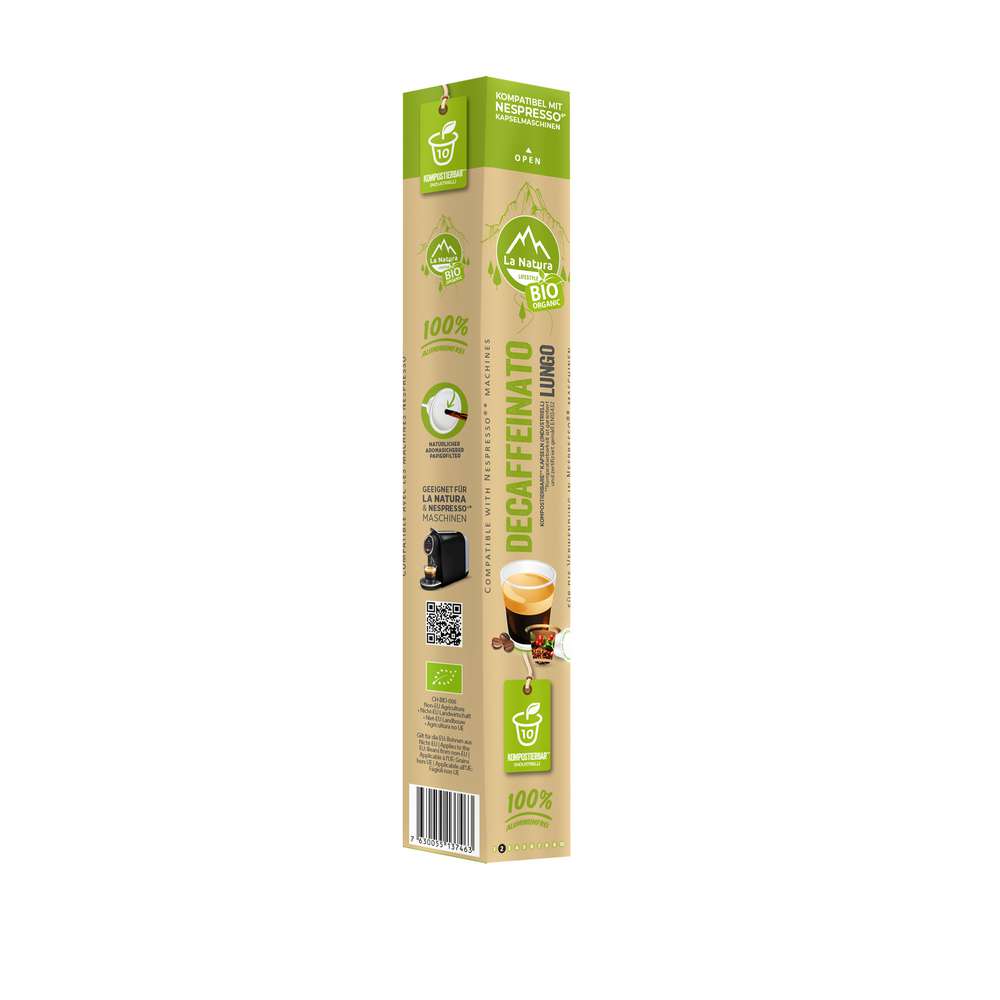 Produktabbildung La Natura Kaffee-Kapseln, Bio Decaffeinato Lungo