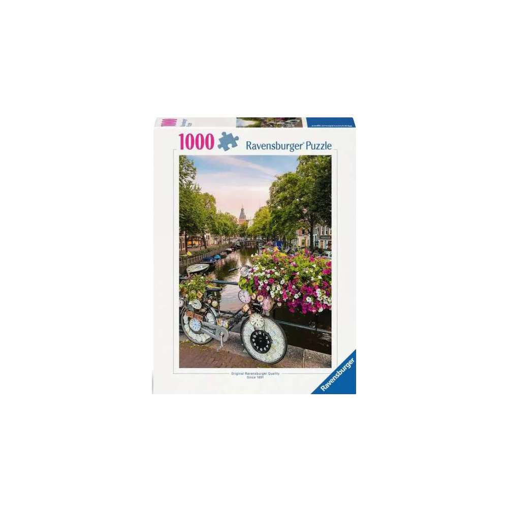 Produktabbildung Ravensburger Puzzle 1000 Teile, Fahrrad und Blumen in Amsterdam