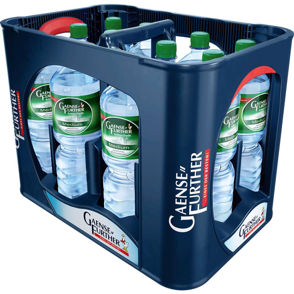 Produktabbildung Gänsefurther Mineralwasser, Medium (12x 1,000 Liter)