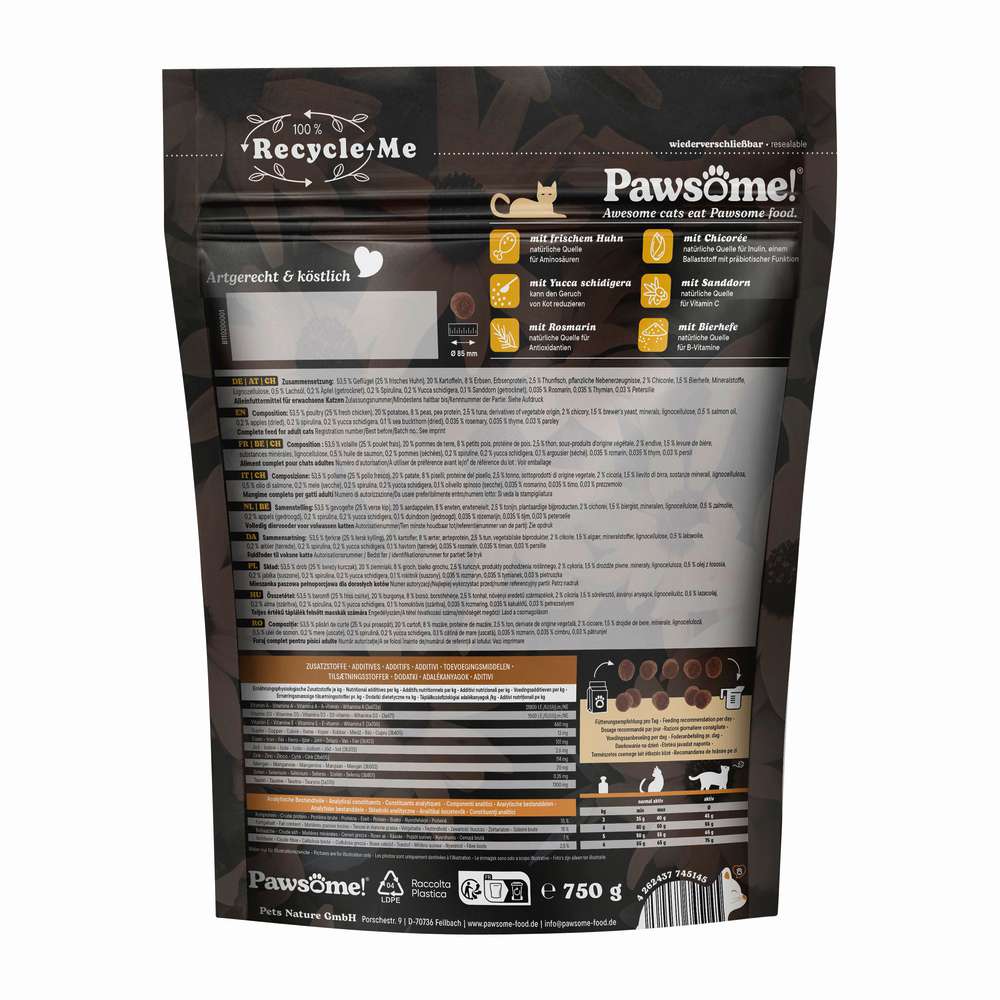 Produktabbildung Pawsome Katzen-Nassfutter Fresh & Dry, Huhn