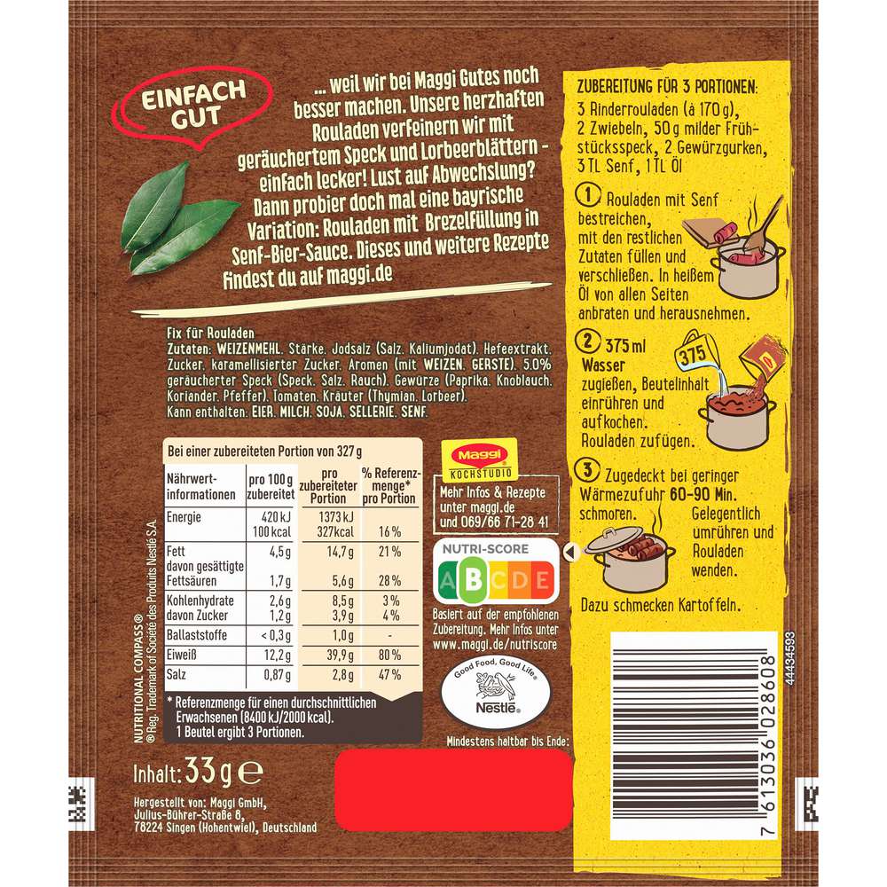 Produktabbildung Maggi Fix Rouladen