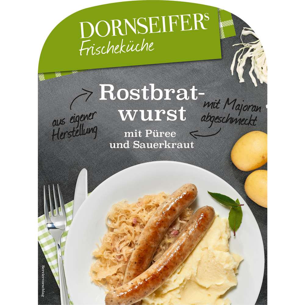 Produktabbildung Dornseifer Rostbratwurst mit Sauerkraut und Püree