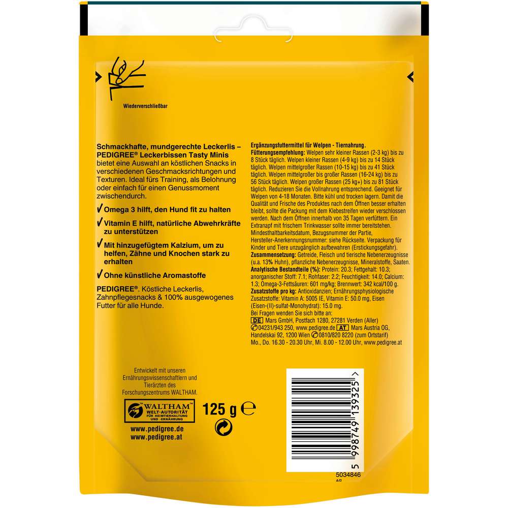 Produktabbildung Pedigree Hunde-Snack Junior, Tasty Minis, Huhn