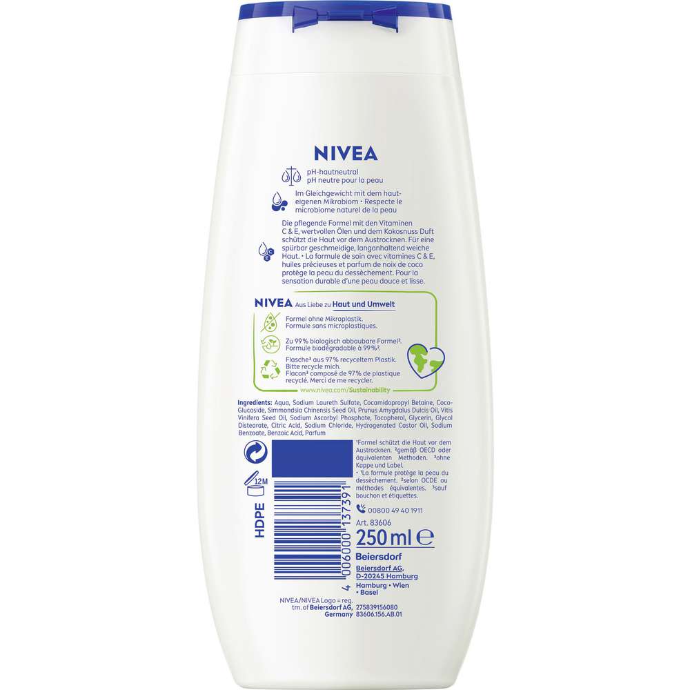 Produktabbildung Nivea Pflegedusche,  Kokos & Jojobaöl