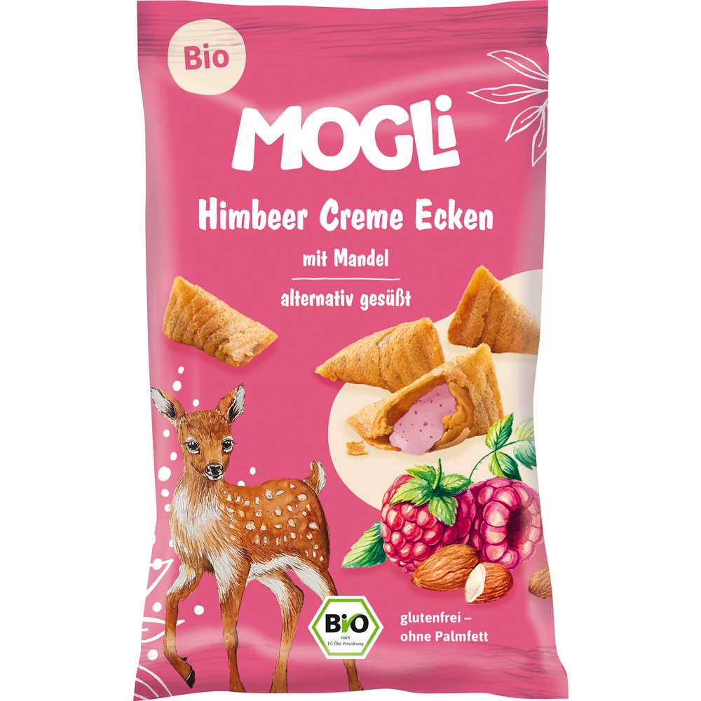 Produktabbildung MOGLi Bio Himbeer-Creme Ecken, Mandel